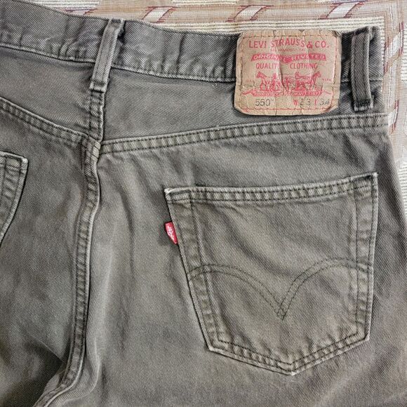 Vintage Levis 550 Jeans Mens 32x32* Army Green Loose Relaxed Fit Tapered - Picture 10 of 13